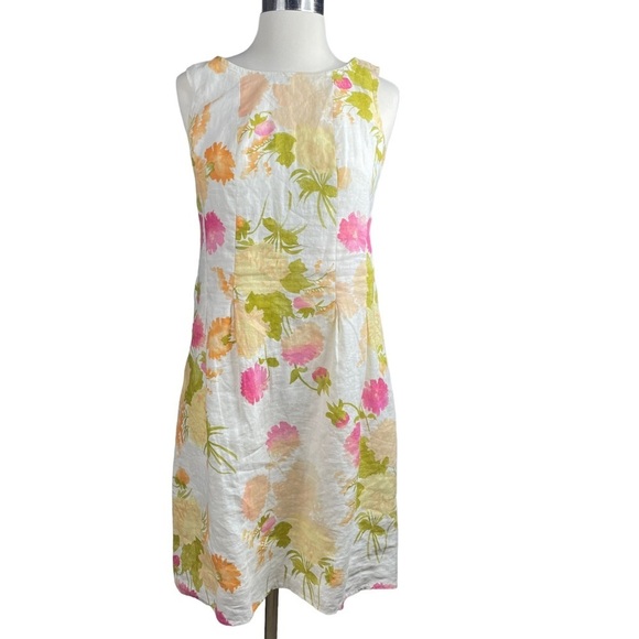 J. Jill | Floral Linen Sleeveless Dress Womens Size 2 - Picture 2 of 10